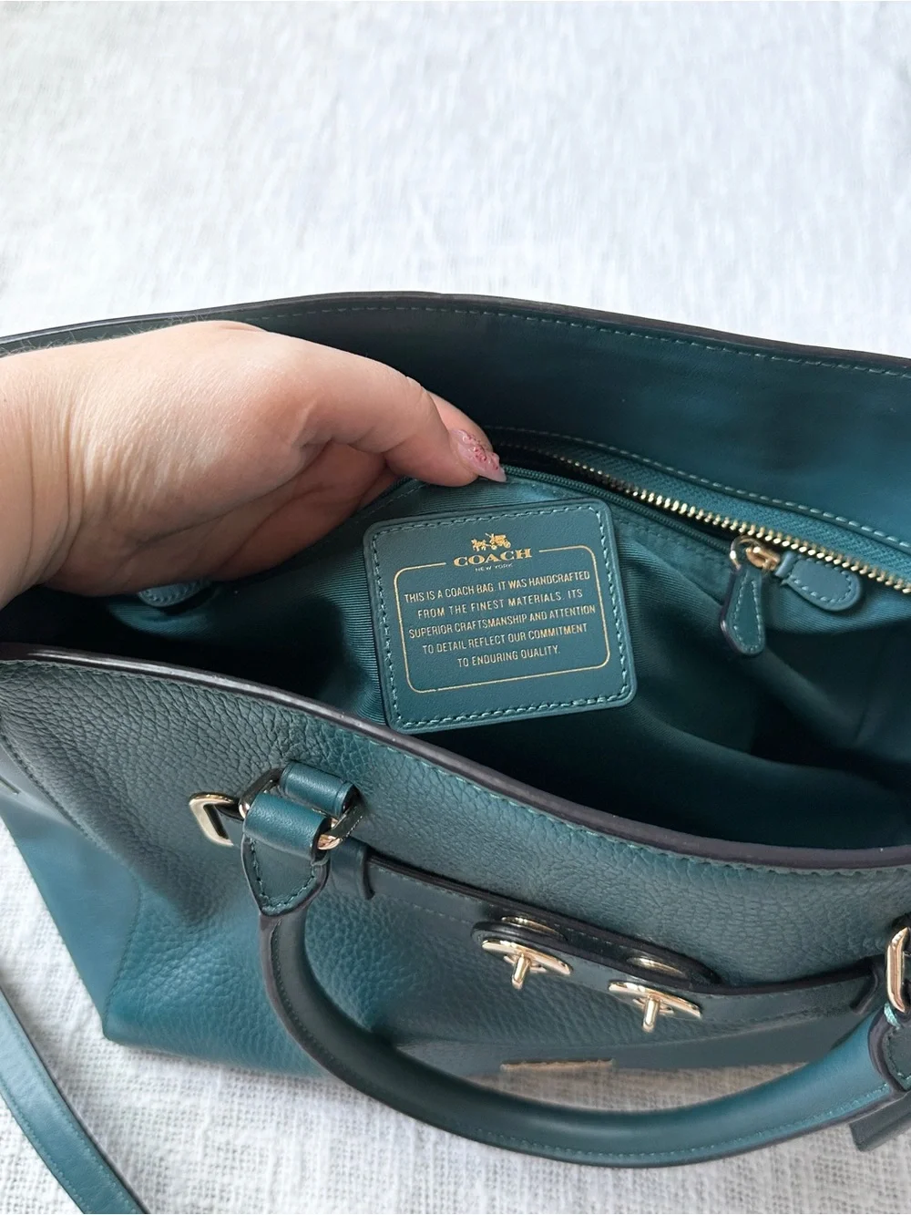 Coach Teal Pebble Blake Carryall Crossbody Purse/Wallet & Dustbag Set 🦚